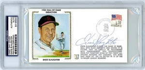 Enos Slaughter Cardinals Signed 1985 FDC - PSA DNA - Picture 1 of 1