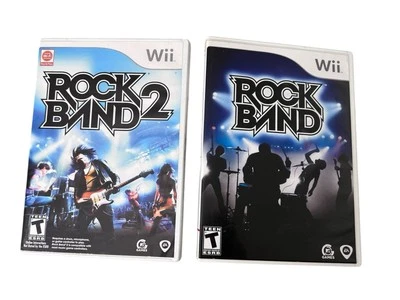 Rock Band +  Rock Band 2 Lot Nintendo Wii CIB Complete Untested Rock Music Y2K - Image 1 of 4