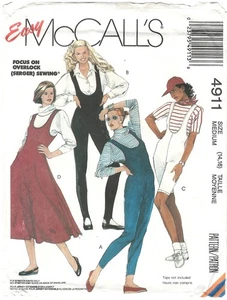 1990 Easy McCall's 4911 Misses Jumpsuit Strampler Gr. 14-16 Stretch Strickmuster - Bild 1 von 3