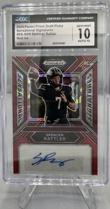 2024 Prizm DP Sensational Red Ice #SS-SRR Spencer Rattler Rookie Auto CGC 10/10 - Picture 1 of 2
