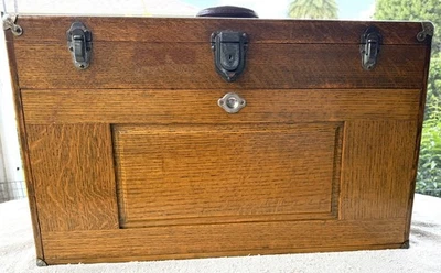 复古 H. Gerstner Sons Dayton OHIO 木制机械师工具箱 - 二战 1940 年代 — 第 1/4 张图片