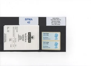 MACHIN BLUE Ma12 BPMA LOWERED TEXT AUG 2015 A001 2nd Collector PAIR POST GO - Picture 1 of 1