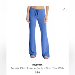 NWT Wildfox tennis club fleece pants in surf the web SZ Lg - Picture 1 of 10
