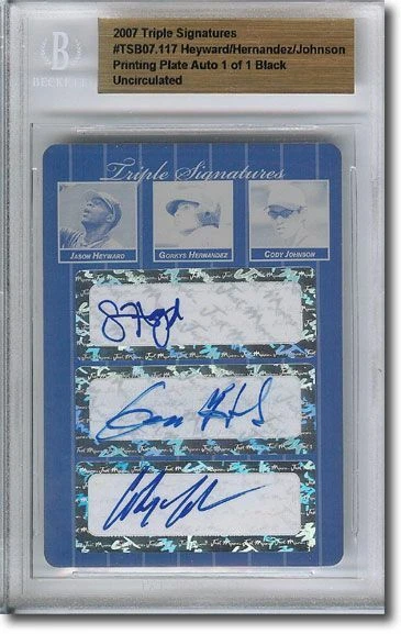JASON HEYWARD * Gorkys Hernandez * Cody Johnson Autograph Rookie Auto Plate 1/1 - Image 1 of 1