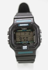 Timex RAM Shock Indiglo Reloj Hombre Negro 30m Alarma Cron Luz Fecha Cuarzo - Imagen 1 de 6