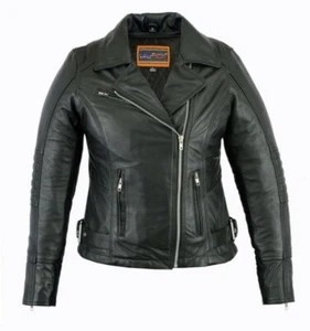 Chaqueta Daniel Smart Mujer Negra Ligera Cuero Suave Estilo Motocicleta - 3XL - Imagen 1 de 10