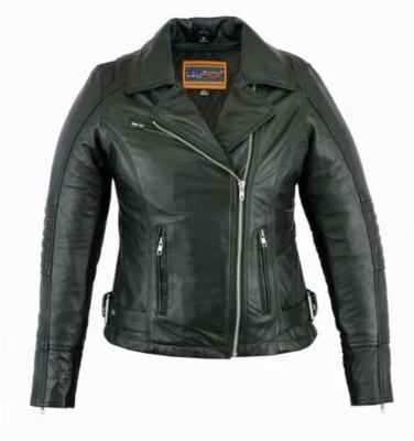 Jaqueta Daniel Smart Feminina Preta Leve Couro Macio Estilo Motocicleta - 3XL - Imagem 1 de 4