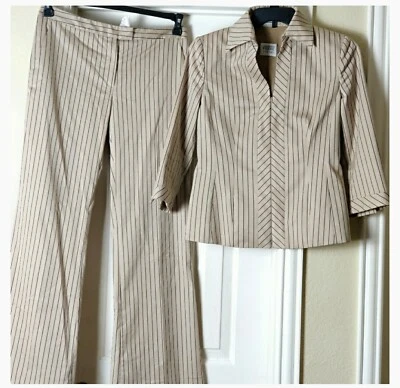 Traje Pantalón Gianfranco Ferre Studio Color Bronceado Italiano Talla 8/10 Foto 1 de 4