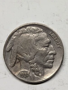 1937 Buffalo Indian Head Nickel 5 Cent - Bild 1 von 2