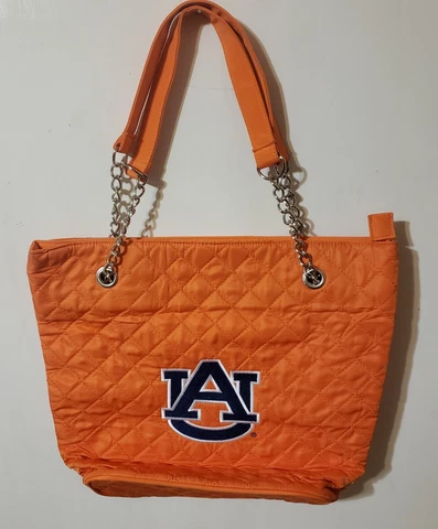 Auburn Tigers Embroidered  Quilted Purse Tote Bag Handbag Orange NWOT Cover