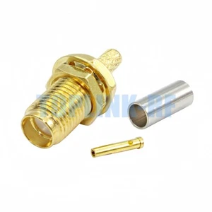 10x SMA Female Jack Bulkhead Crimp RF Connector for LMR100 RG316 RG174 Cable - Zdjęcie 1 z 5