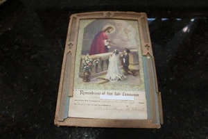 Vintage 1943 First Holy Communion Remembrance Litho Certificate - Picture 1 of 12