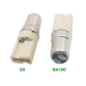 LED Halogen CFL Light Bulb Lamp Adapter Holder BA15D to G9 Socket Base Converter - Picture 1 of 5