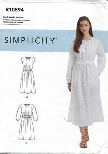 Simplicity R10594 Nap or Peasant Dress w Belt & Pockets Sz 16-24 UNCUT S9138 - Picture 1 of 5