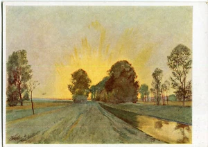 Carte postale d'artiste P.- Bürck Wartheland, embouchure OBRA près de SCHWERIN /Warthe /POSEN années 30 - Photo 1/1