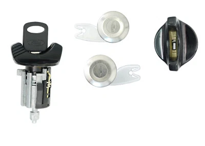 Ford 1992 Bronco Black Ignition, 2 Chrome Door Lock Cylinders w/ 2 Ford Keys - Image 1 of 4