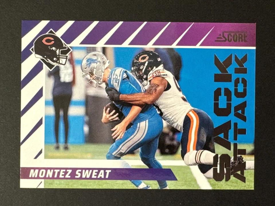 2024 Panini Score Montez Sweat Sack Attack #5 Chicago Bears - Image 1 of 2