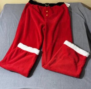 Mad Engine Mens Red  Velour Pajama Christmas Santa Pants  Size XL - Picture 1 of 5
