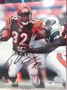 Rudi Johnson Signed Cincinnati Bengals 8x10 Photo PSA - Picture 1 of 5