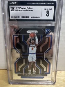 Quentin Grimes 2021-22 Panini Prizm Rookie RC #285 Knicks CGC 8 - Picture 1 of 2
