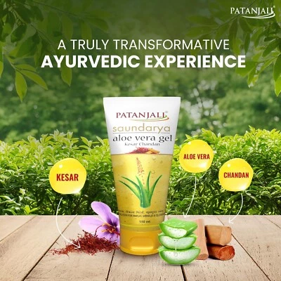 PACK DE 1 Gel de Aloe Vera Patanjali - Saundarya Kesar Chandan - 150 ml Foto 1 de 4