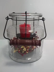 Holiday Glass Jar With Candle - Picture 1 of 5