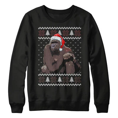 THE CLOTHING SHED Christmas Gorilla Sweatshirt Safari Animal Jumper Day Kids