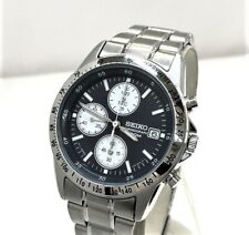 SEIKO Chronograph Men's Wristwatch Watch Reverse Panda Dial SND367 7T92-0DW0