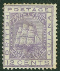 SG 131 Guayana Británica 1876-79. 12c violeta pálido. Un fino recién montado como nuevo... - Imagen 1 de 1