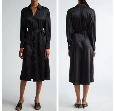 Vince Nouveau Magnolia Long Sleeve Satin Shirtdress Size Medium NWT - Image 1 of 4