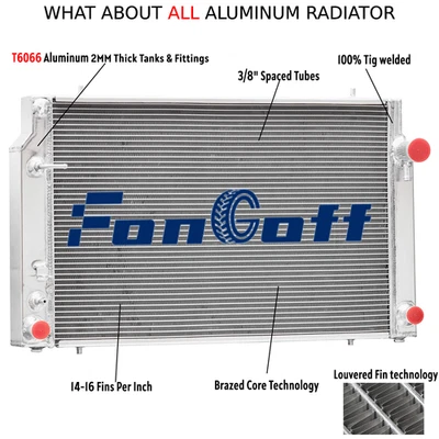 4 ROW Aluminum Radiator For 1976~1992 1989 Jaguar XJS V12 XJ12 5.3L 6.0L AT PRO Foto 1 de 4