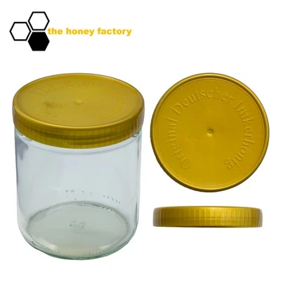 96 x HONIGGLAS Neutralglas 500G KARTON mit Kunststoffdeckel DEUTSCHER IMKERHONIG - Bild 1 von 3