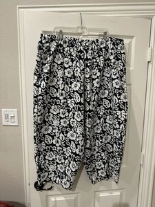 Junonia schwarz-weiß geblümt Hose Größe 3X 26/28 - Bild 1 von 4