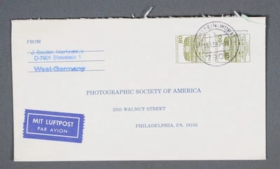 MayfairStamps Germany 1985 Blaustein to Philadelphia PA Pair Buildings Air Mail - Image 1 of 2