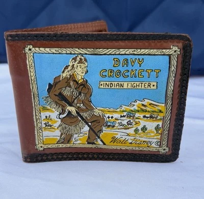 Cartera de vinilo vintage para niños Davy Crockett Indian Fighter Walt Disney - LEER Foto 1 de 4