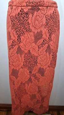 Saia lápis MSGM laranja couro sintético corte a laser comprimento médio tamanho IT 42 EUA M nova com etiquetas - Imagem 1 de 4