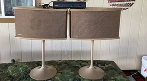 Vintage Bose 901 Series VI Speakers with Tan Tulip Stands and Active Equalizer - Picture 1 of 24