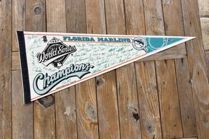 Vintage Miami Marlins Pennant 1997 World Series Champions Facsimile Autographs - Picture 1 of 7