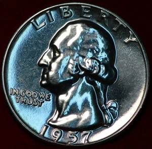 Uncirculated Proof 1957 Philadelphia Mint Silver Washington Quarter - Picture 1 of 2