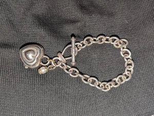 Vintage Ecclissi Ladies Sterling Silver Heart Watch With Toggle Bracelet - Picture 1 of 17