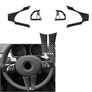 5 Pcs Carbon Fiber Steering Wheel Kit Cover Trim For BMW Z4 E85 2003-2008 2007 - Picture 1 of 12