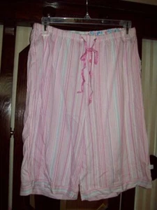 NWT KAREN NEUBURGER KN COOL BERMUDA SHORT 62300 TEA TIME PINK STRIPE XL - Picture 1 of 2