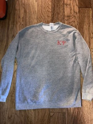 Vintage Frat Crewneck Grey Kappa PSI L Large Sweatshirt Mens 90s Fraternity - Image 1 of 4
