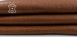 COGNAC BROWN BUBBLY GRAINY VEGETABLE TAN Lambskin Leather 3+sqf 1.6mm #C4566 - Picture 1 of 7