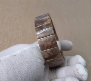 Versteinerte fossile Koralle Armband, Länge flexibel dehnbar 18-21 cm, UNIKAT - Picture 1 of 14