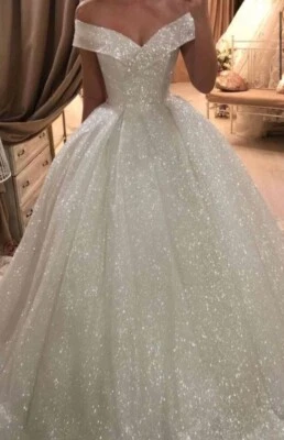 Hochzeitskleid, NEU, Größe S-M, Designerkleid, Weiß, Glitzer, Brautkleid  - Bild 1 von 4