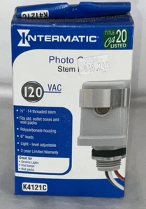 Intermatic K4121C Stem Mount Photo Control 120V Outdoor Light Control - Bild 1 von 4