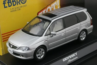 Ebbro 43268 1:43 2002 Honda Odyssey Absolute RA6 Die Cast Model Car Satin Silver - Image 1 of 2