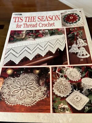 LEISURE ARTS 1999, TIS THE SEASON For Thread Crochet Book 38 Designs Excellent - Image 1 of 4