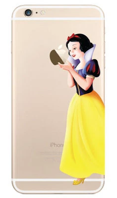 Snow White Holding Apple Decal Sticker for iPhone 5, 6, 7, 8, XR, Pro, Max - Image 1 of 4